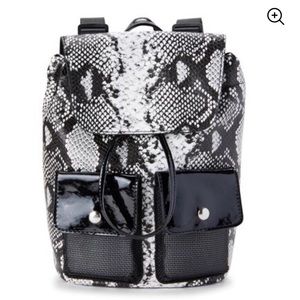 Mini faux snake skin back pack